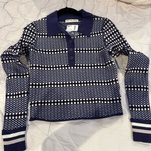 We the Free Blue and White Striped Sweater